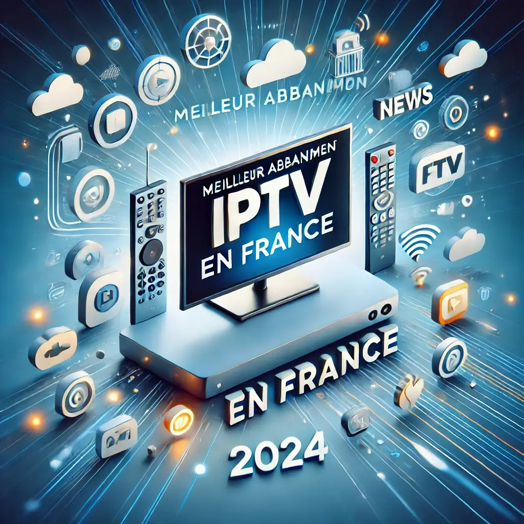 Meilleur abonnement IPTV en France avec un écran de télévision intelligente et des icônes de streaming (1)